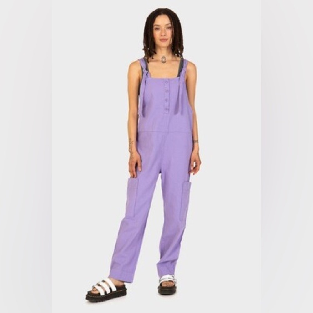 Back Beat Co. Lavender Purple Tie-Shoulder Jumpsuit